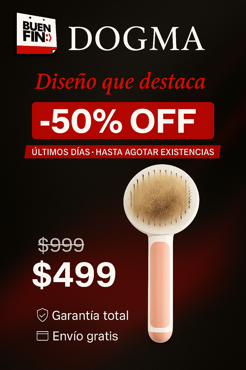 DOGMA Groom — el peine que elimina el pelo muerto